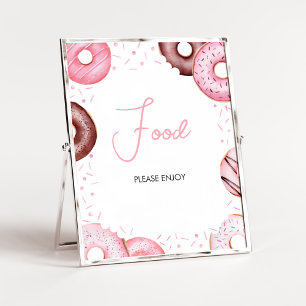 Affiche Donuts roses et diaphères Baby shower alimentaire