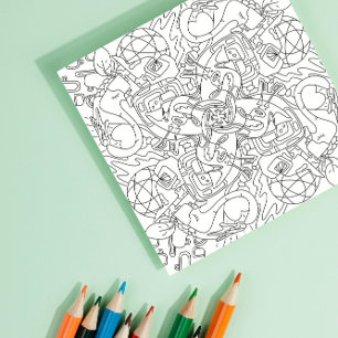 Affiche Doodle heureux : coloriage autour du monde