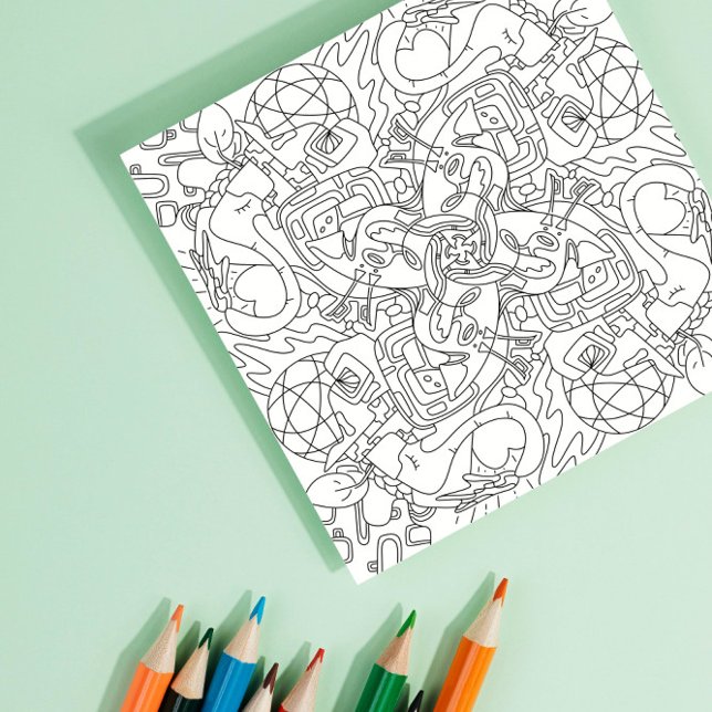 Affiche Doodle heureux : coloriage autour du monde (Créateur téléchargé)