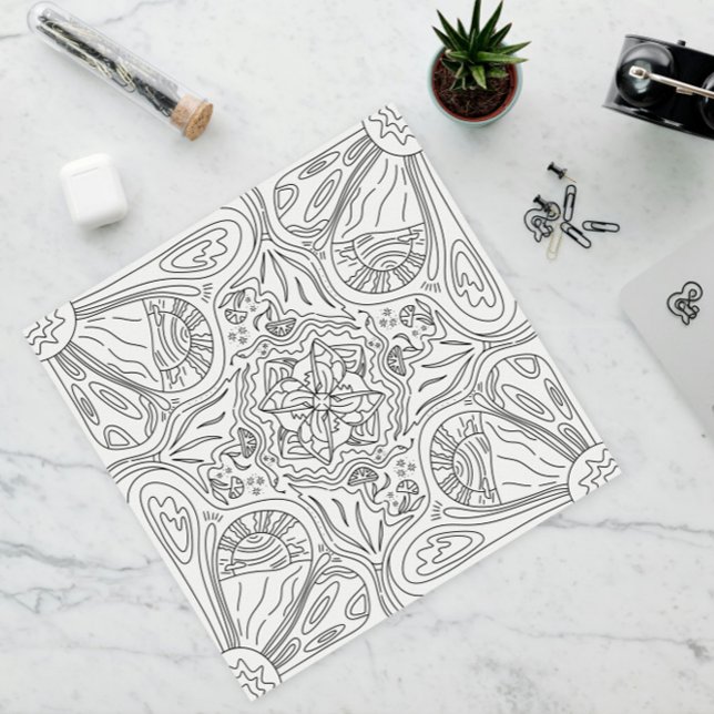 Affiche Doodle heureux : Page de coloriage de jour ensolei (Créateur téléchargé)