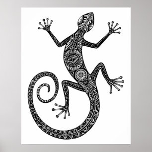 Affiche Doodle Lizard Ou Salamandre 2