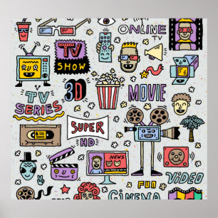 Affiche Doodles de série TV : Drôle ensemble Vintage.