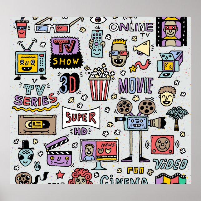 Affiche Doodles de série TV : Drôle ensemble Vintage. (Devant)