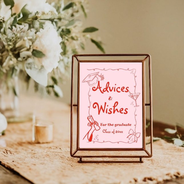 Affiche Doodles style Main Draduation Conseils & Souhait (Créateur téléchargé)