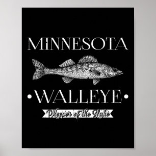 Affiche Doré du Minnesota Pêche du Midwest Pêcheur Pêcheur