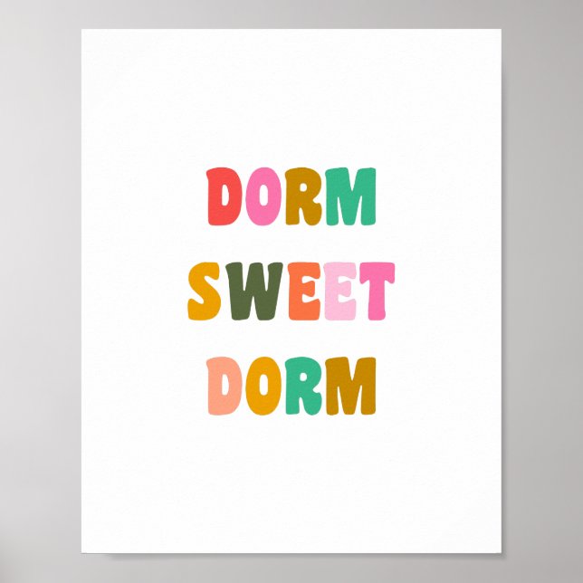 Affiche Dorm Sweet Dorm Colorful Letters (Devant)