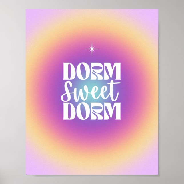 Affiche Dorm Sweet Dorm Fuchsia & Aqua Gradient Aura (Devant)