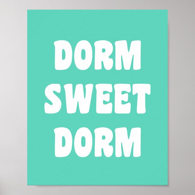Affiche Dorm Sweet Dorm Retro Lettres en vert menthe (Devant)
