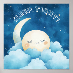 Affiche Dormez Bien Ciel de Nuit Bleu