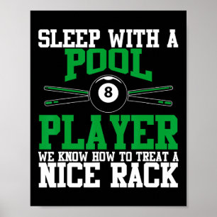 Affiche Dormir Avec Un Joueur De Piscine Billard Sympa Rac