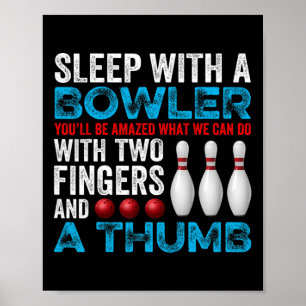 Affiche Dormir De Bowling Avec Bowler Pun SPORT Vintage