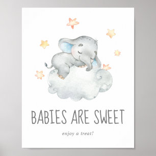 Affiche Dormir petit éléphant bébé bébé sont doux