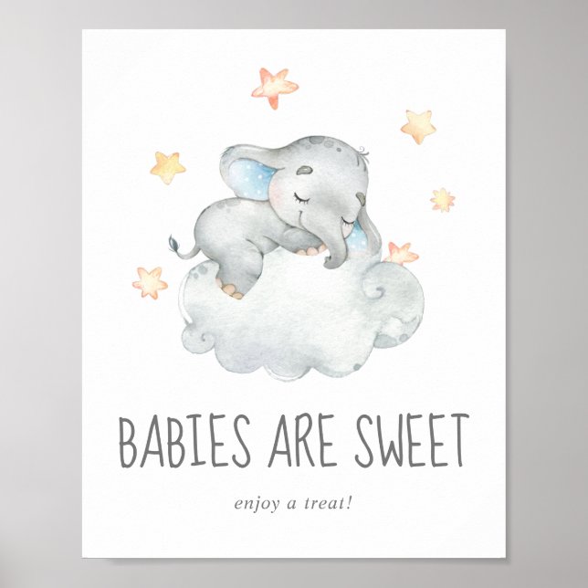 Affiche Dormir petit éléphant bébé bébé sont doux (Devant)