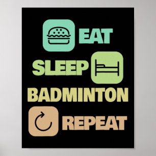 Affiche Dormir - Répétition de badminton - Joueur de badmi
