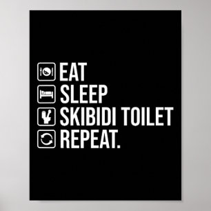 Affiche Dormir Skibidi Toilet Répéter Funny Skibidi Toil