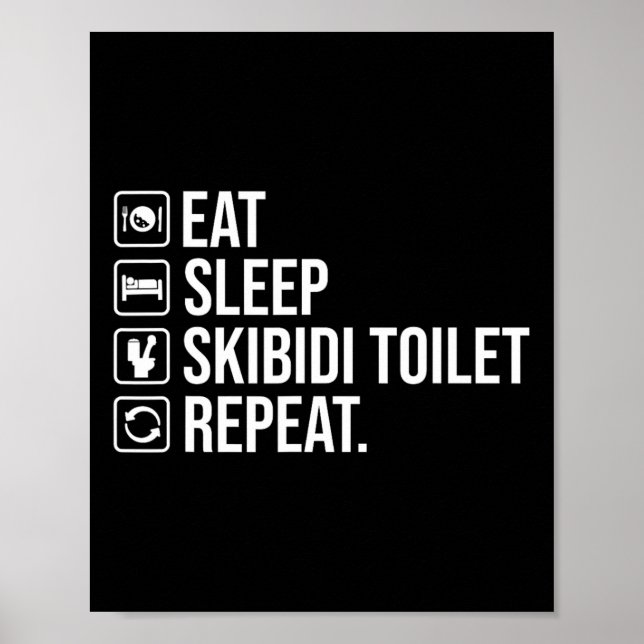 Affiche Dormir Skibidi Toilet Répéter Funny Skibidi Toil (Devant)