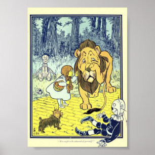 Affiche Dorothy et l'affiche du lion (Magicien d'Oz)