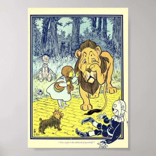 Affiche Dorothy et l'affiche du lion (Magicien d'Oz) (Devant)