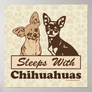 Affiche Dort avec Chihuahuas Chien