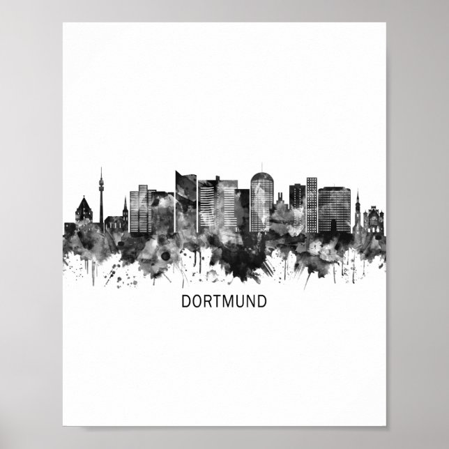 Affiche Dortmund Allemagne Skyline BW (Devant)
