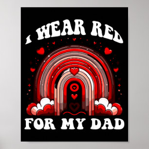 Affiche Dos rouge rétro Papa Maladie cardiaque Sensibilisa