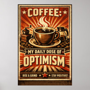 Affiche Dose quotidienne d'optimisme typographie vintage d