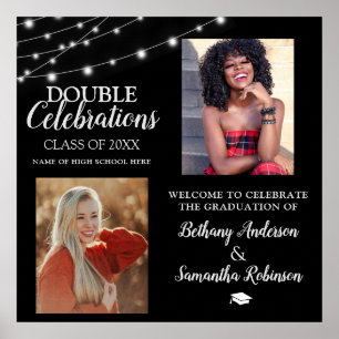 Affiche Double 2 Photo Graduation Bienvenue