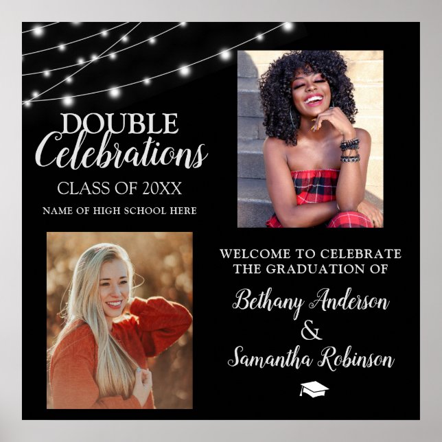 Affiche Double 2 Photo Graduation Bienvenue (Devant)