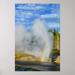 Affiche Double arc-en-ciel à Riverside Geyser, Yellowstone