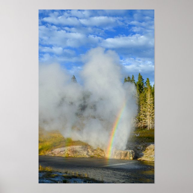 Affiche Double arc-en-ciel à Riverside Geyser, Yellowstone (Devant)