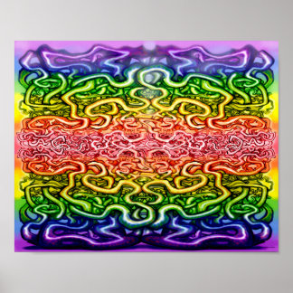 Affiche Double arc-en-ciel tordu