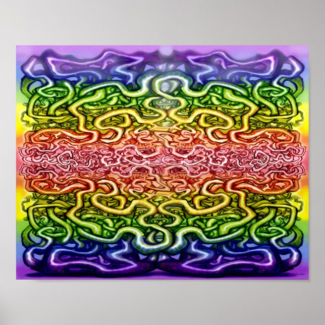 Affiche Double arc-en-ciel tordu (Devant)