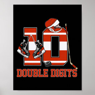 Affiche Double chiffres 10 ans Anniversaire Hockey 10e ann