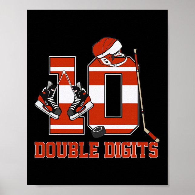 Affiche Double chiffres 10 ans Anniversaire Hockey 10e ann (Devant)