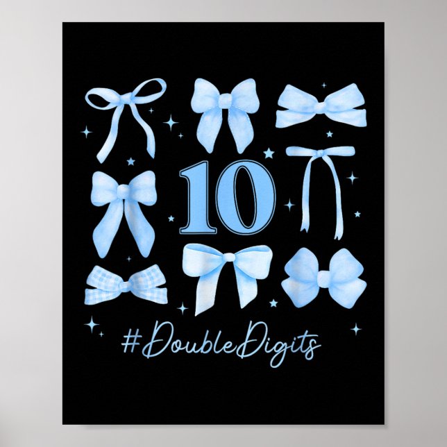 Affiche Double chiffres Anniversaire Fille 10e anniversair (Devant)