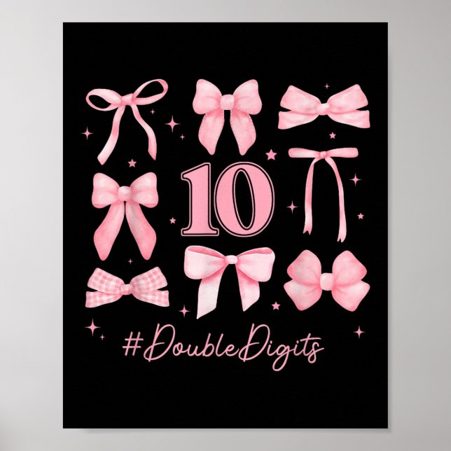 Affiche Double chiffres Anniversaire Fille 10e anniversair (Devant)