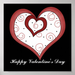 Affiche Double Coeur D1 - Carte d'amour personnalisable