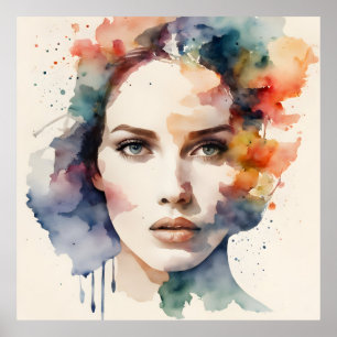 Affiche Double exposition art femme