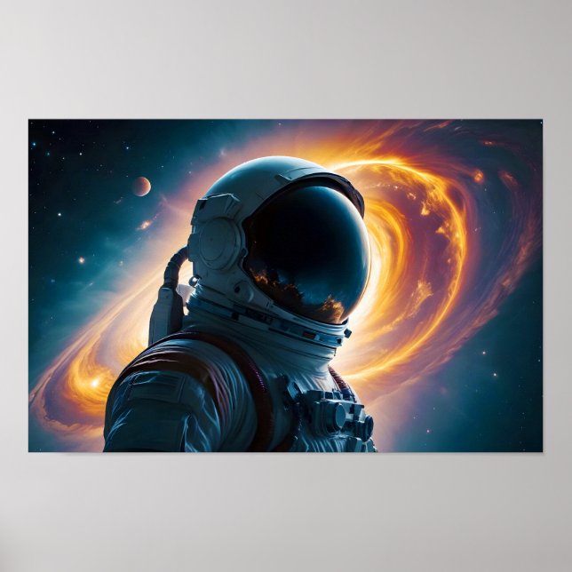 Affiche Double exposition cosmique Espace Infini Art unive (Devant)