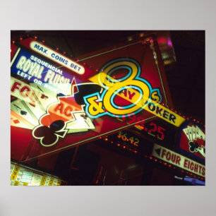 Affiche Double exposition, intérieur Casino, Las Vegas,