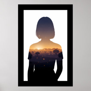 Affiche Double exposition numérique Twilight Maroc