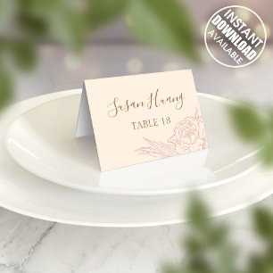 Affiche Double Happiness Peony Mariage Place Card