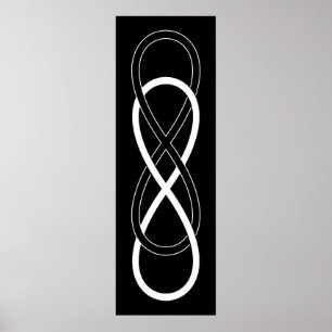 Affiche Double infini de symbole - noir et blanc