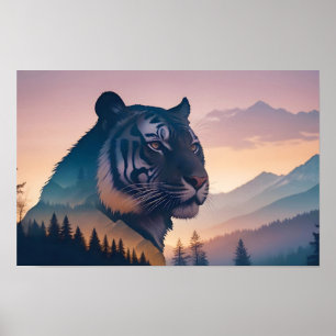 Affiche Double Tigre Exposition Nature animale Nature sauv