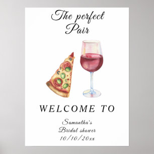 Affiche Douce aquarelle de douche de mariée Parfait accuei