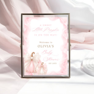 Affiche Douce Bienvenue à la Baby Shower Petit Citrouille