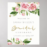 Douce Bienvenue Mariage Floral Aquarelle Teint Ros