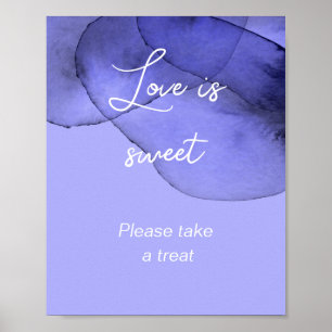 Affiche Douce douche de mariage bleu violet lavande