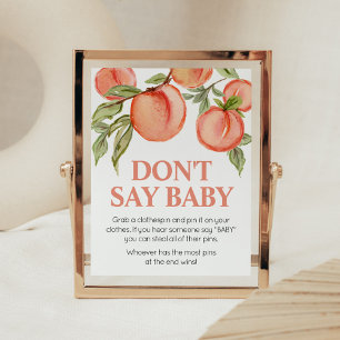 Affiche Douce Douche de Pêche Bébé Ne Dis Pas Panneau de S