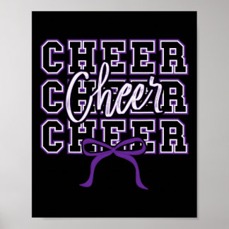 Affiche Douce Fille de Cheerleader de Sport à l'Arc Violet